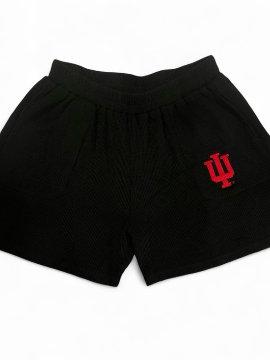 Hype and Vice Pants - Hype and Vice Indiana University Black Waffle Knit Shorts w/ Pockets